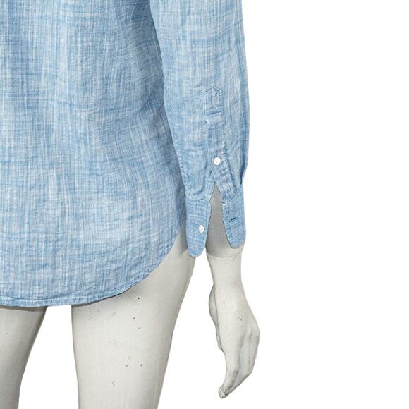 NILI LOTAN Women's Long Sleeve Button up Shirt lightweight blue cotton Sz S - Picture 7 of 7